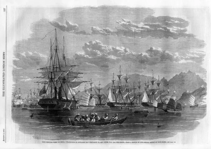 Framed Print : Combined fleet in China, 1860 Framed Print : Combined fleet in China, 1860