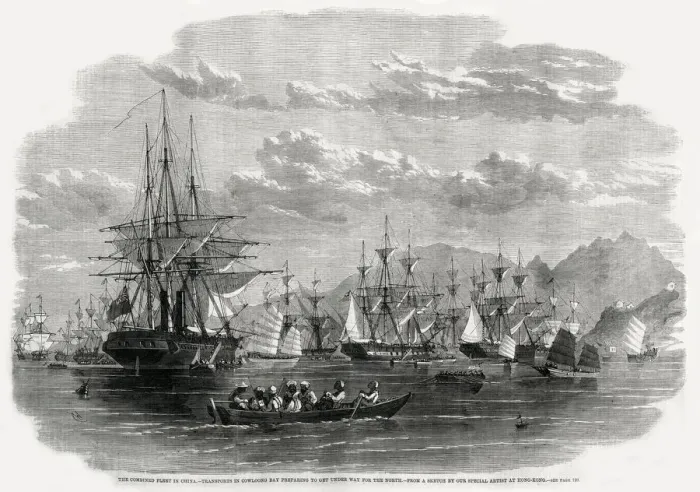 Framed Print : The Combined Fleet in China Framed Print : The Combined Fleet in China