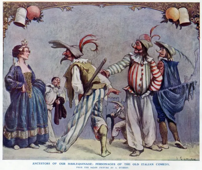 Framed Print : Commedia delle arte - Harlequinade Framed Print : Commedia delle arte - Harlequinade