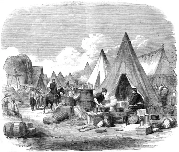 Framed Print : The Commissariat Camp in the Crimea, 1855 Framed Print : The Commissariat Camp in the Crimea, 1855