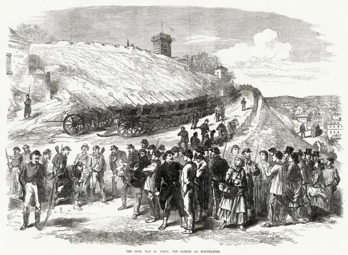 Framed Print : Communard forces reinforcing their position at Montmartre