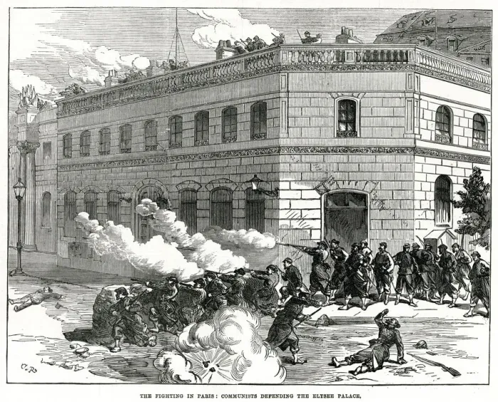 Framed Print : Communards defending the Elysee Palace; Paris Commune 1871 Framed Print : Communards defending the Elysee Palace; Paris Commune 1871