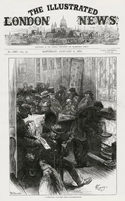 Framed Print : A Communist Club-Room in Leicester Square