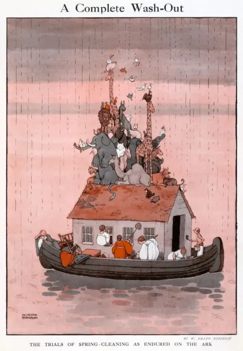 Framed Print : A Complete Wash-out, by William Heath Robinson Framed Print : A Complete Wash-out, by William Heath Robinson