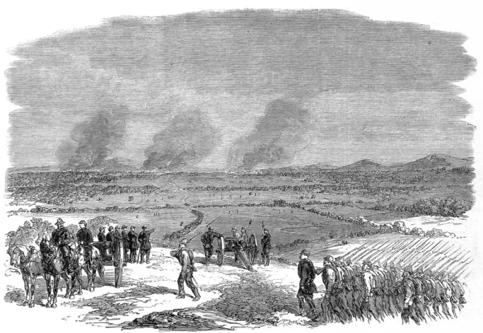 Framed Print : Confederate Army Divisions marching through Virginia; Americ Framed Print : Confederate Army Divisions marching through Virginia; Americ