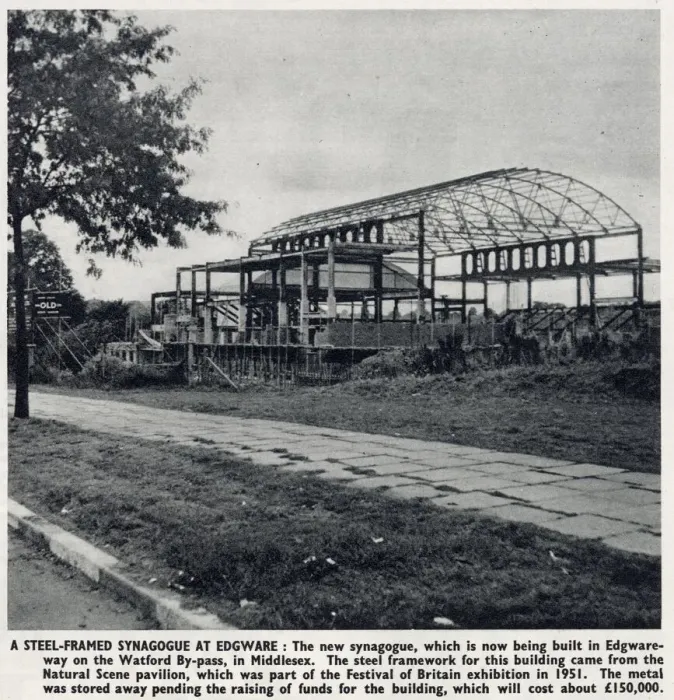 Framed Print : Construction of the Edgware Synagogue