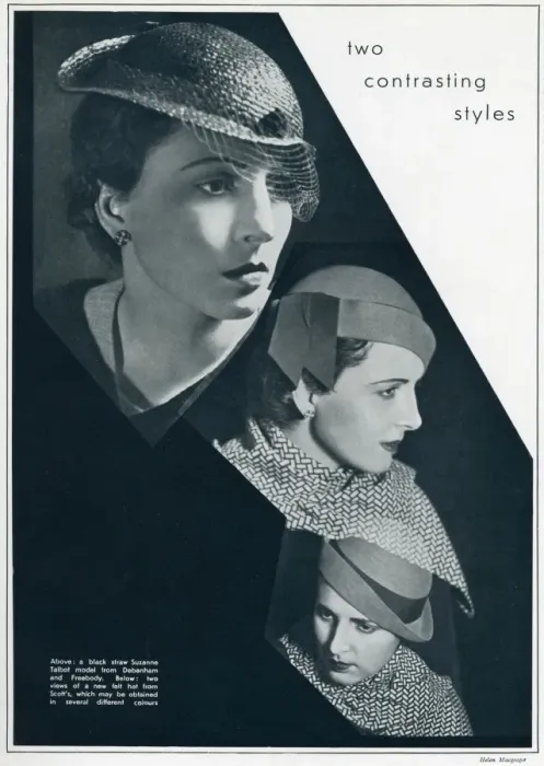 Framed Print : Contrasting hats 1933 Framed Print : Contrasting hats 1933
