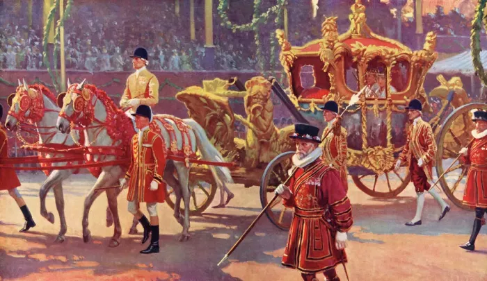 Framed Print : Coronation 1937 - procession after ceremony Framed Print : Coronation 1937 - procession after ceremony