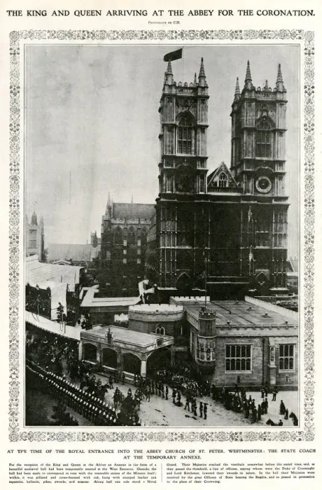 Framed Print : Coronation of George V - arriving at Westminster Abbey 1911