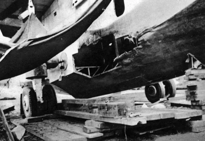 Framed Print : Corsair flying boat damage Framed Print : Corsair flying boat damage