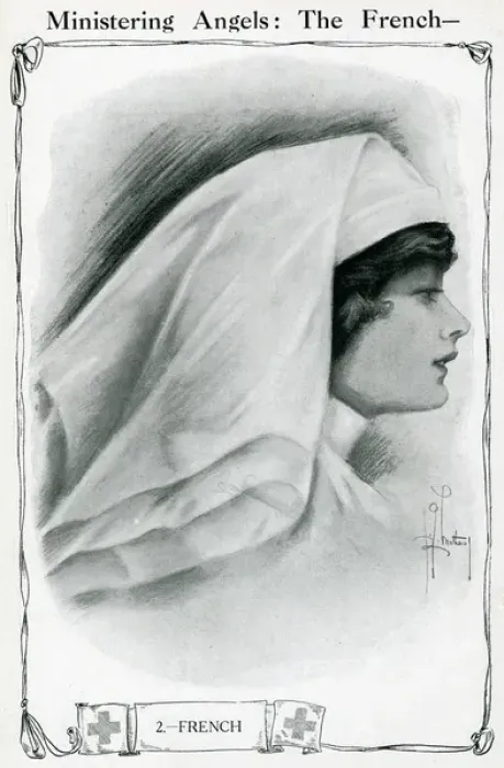 Framed Print : Costumes of the Red Cross: an French nurse, 1915
