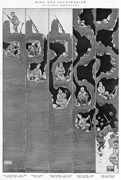 Framed Print : Mine and Countermine by Heath Robinson Framed Print : Mine and Countermine by Heath Robinson