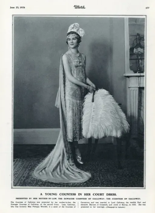 Framed Print : The Countess of Galloway in court dress