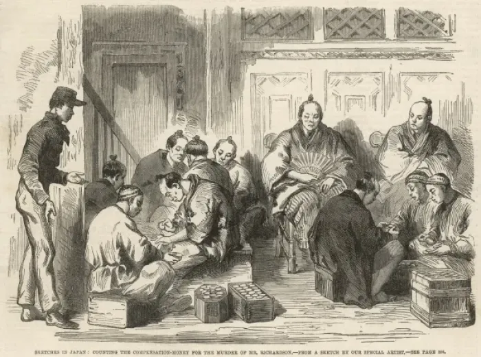 Framed Print : Counting compensation money for murder of Mr Richardson