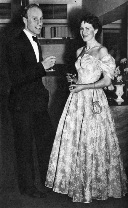 Framed Print : Couple at Downhill Only Club celebration, 1954 Framed Print : Couple at Downhill Only Club celebration, 1954