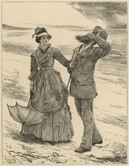 Framed Print : A Couple stroll along the beach Framed Print : A Couple stroll along the beach