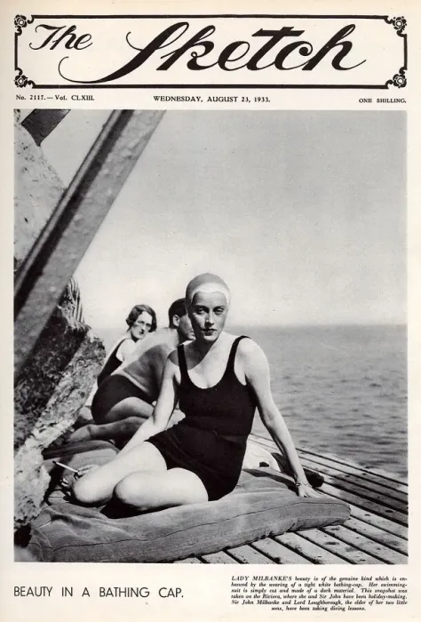 Framed Print : Front cover, Lady Milbanke, Beauty in a Bathing Cap Framed Print : Front cover, Lady Milbanke, Beauty in a Bathing Cap