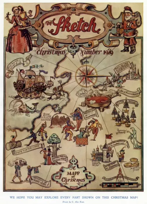 Framed Print : Front cover of The Sketch Christmas Number 1929