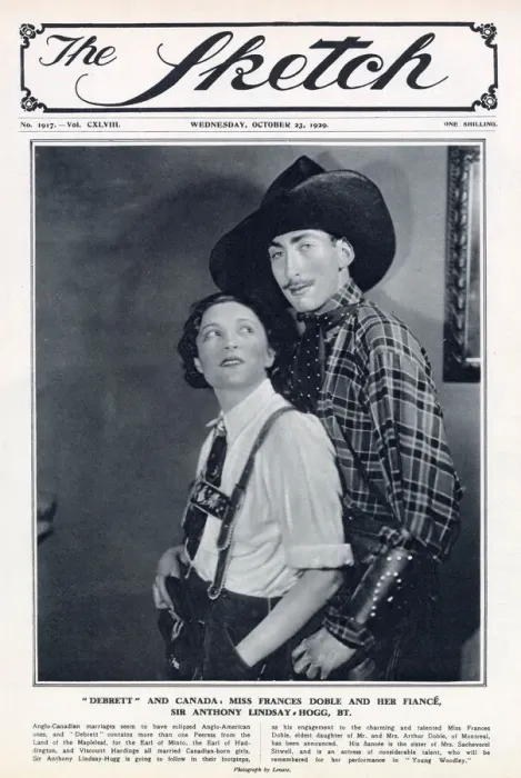 Framed Print : Front cover of The Sketch featuring engaged couple, actress Frances Doble Framed Print : Front cover of The Sketch featuring engaged couple, actress Frances Doble