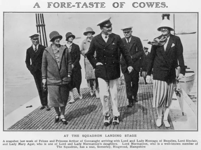 Framed Print : At Cowes. At the Royal Yacht Squadron landing stage in Cowes, Isle of Wight