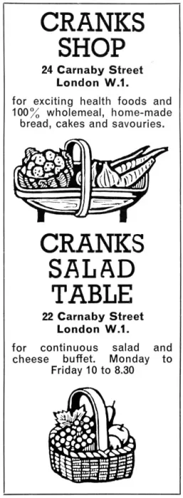 Framed Print : Cranks advertisement 1966 Framed Print : Cranks advertisement 1966