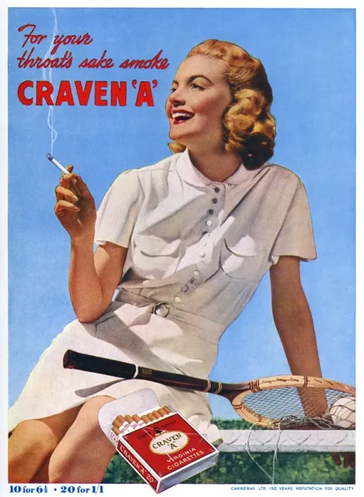 Framed Print : Craven A advertisement - tennis Framed Print : Craven A advertisement - tennis