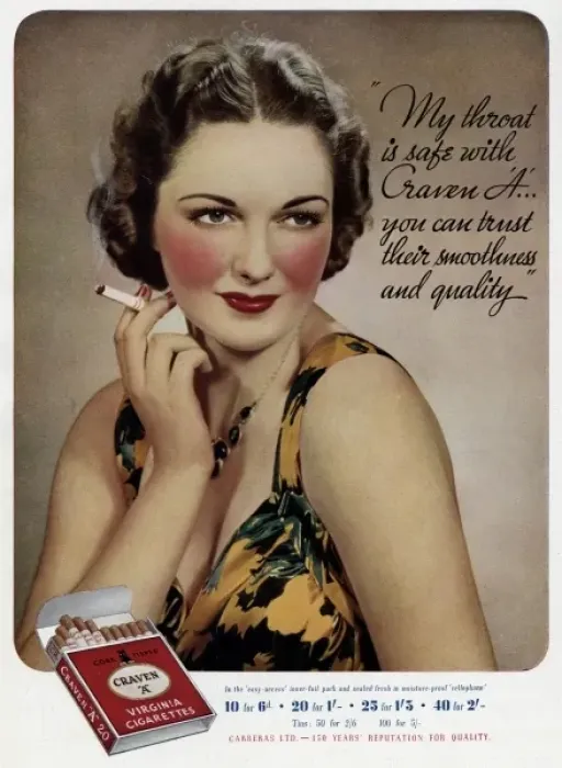 Framed Print : Craven Cigarettes 1937 Framed Print : Craven Cigarettes 1937
