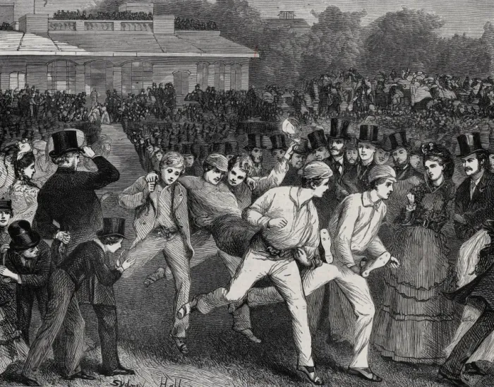 Framed Print : Cricket at Lords Eton v Harrow 1870 Framed Print : Cricket at Lords Eton v Harrow 1870