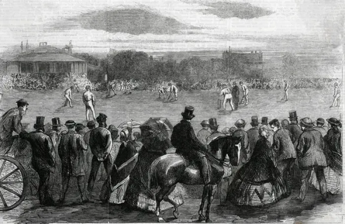 Framed Print : Cricket match England v NSW at Lords in 1863 Framed Print : Cricket match England v NSW at Lords in 1863