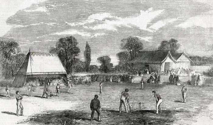 Framed Print : A cricket match at The New Cricket-Ground, Manchester Framed Print : A cricket match at The New Cricket-Ground, Manchester