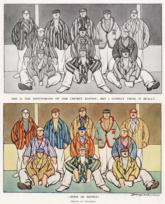 Framed Print : Cricket team in blazers by Fougasse Framed Print : Cricket team in blazers by Fougasse