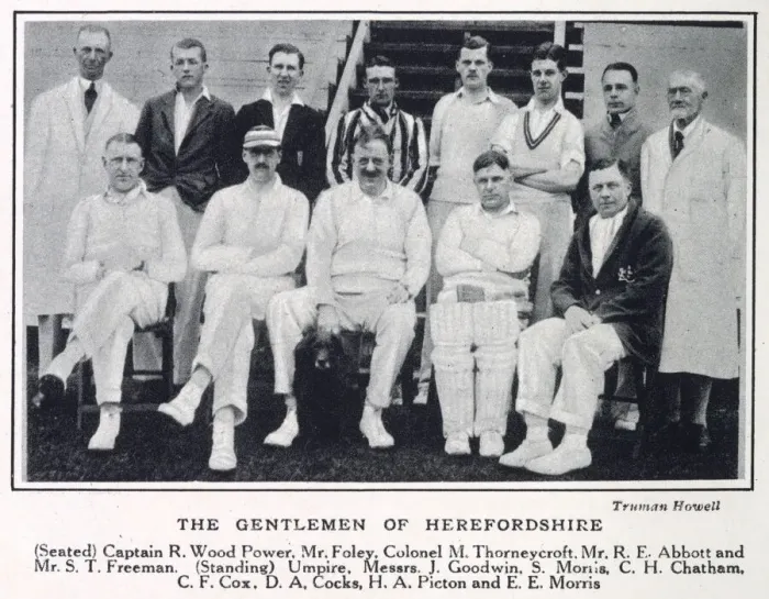 Framed Print : Cricket Team Photograph - The Gentlemen of Herefordshire Date: 1932 Framed Print : Cricket Team Photograph - The Gentlemen of Herefordshire Date: 1932