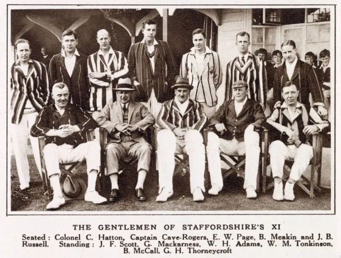 Framed Print : Cricket Team Photograph - The Gentlemen of Staffordshires XI. Date: 1932 Framed Print : Cricket Team Photograph - The Gentlemen of Staffordshires XI. Date: 1932