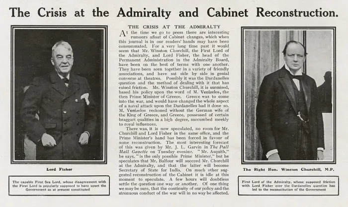 Framed Print : Crisis at the Admiralty; Lord Fisher and Winston Churchill Framed Print : Crisis at the Admiralty; Lord Fisher and Winston Churchill