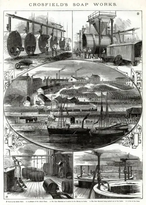 Framed Print : Crosfields soap works, Warrington 1886 Framed Print : Crosfields soap works, Warrington 1886