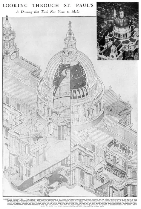 Framed Print : Cross-section of St. Pauls Cathedral Framed Print : Cross-section of St. Pauls Cathedral