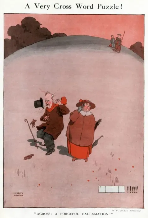 Framed Print : A Very Cross Word Puzzle by William Heath Robinson