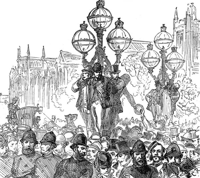Framed Print : Crowds waiting for news outside the Tichborne Trial Framed Print : Crowds waiting for news outside the Tichborne Trial