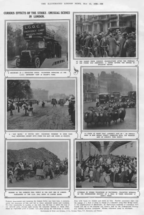 Framed Print : Curious effects of the strike: Unusual scenes in London Framed Print : Curious effects of the strike: Unusual scenes in London