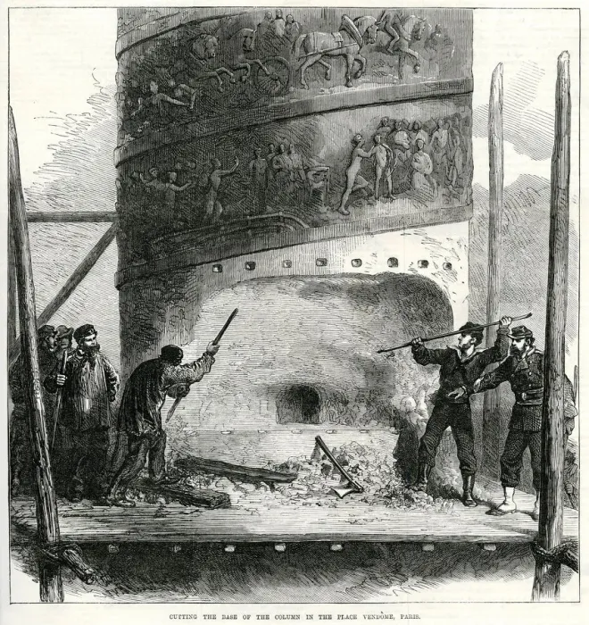 Framed Print : Cutting through the Vendome Column; Paris Commune 1871 Framed Print : Cutting through the Vendome Column; Paris Commune 1871