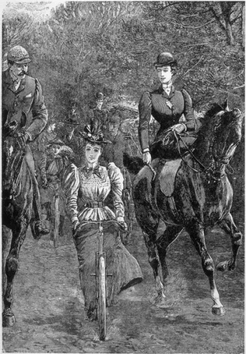 Framed Print : Cycling with Horses 1896 Framed Print : Cycling with Horses 1896