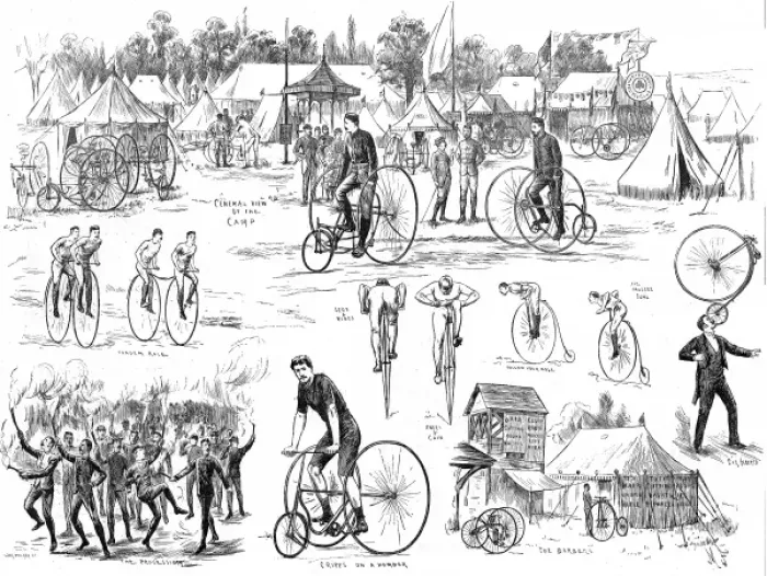 Framed Print : The Cyclists Camp at Alexandra Park, London, 1884