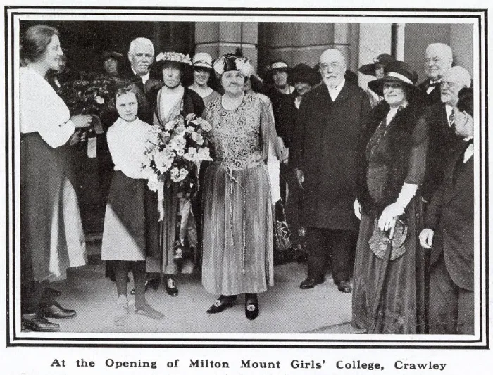 Framed Print : Dame Margaret Lloyd George (1864 - 1941), wife of the Prime Minister David Lloyd George, at the opening of the Milton Mount Girls College at Crawley. Date: 1921 Framed Print : Dame Margaret Lloyd George (1864 - 1941), wife of the Prime Minister David Lloyd George, at the opening of the Milton Mount Girls College at Crawley. Date: 1921