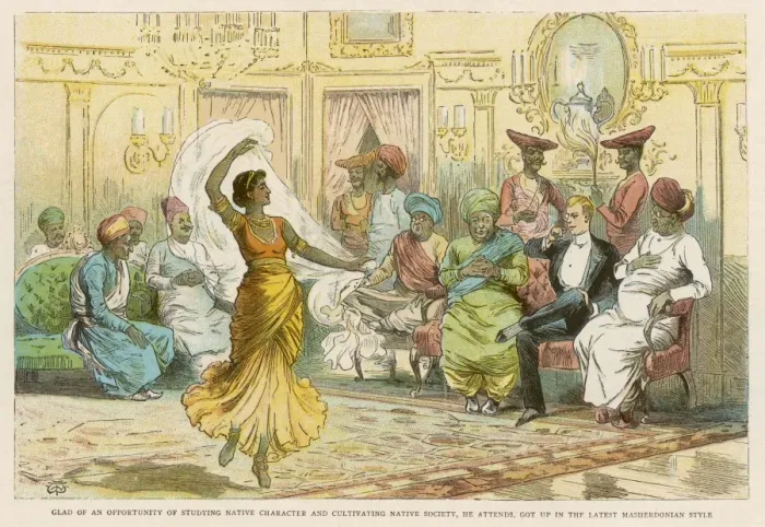 Framed Print : Dancer & Bombay Staff Framed Print : Dancer & Bombay Staff