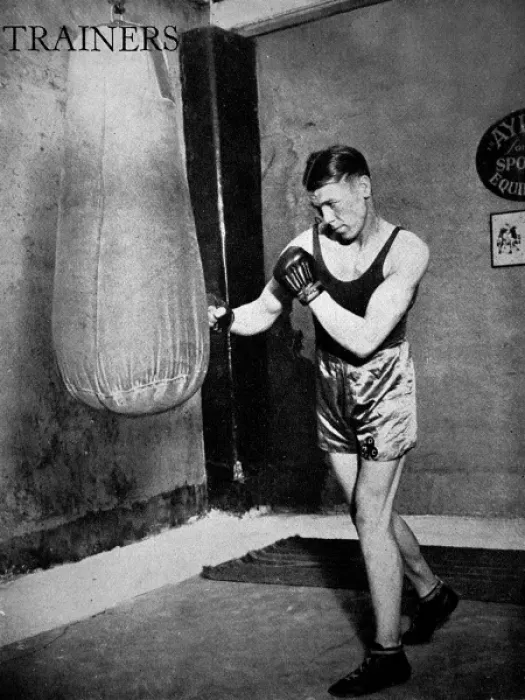 Framed Print : Dave McCleave using a punch bag, 1936 Framed Print : Dave McCleave using a punch bag, 1936