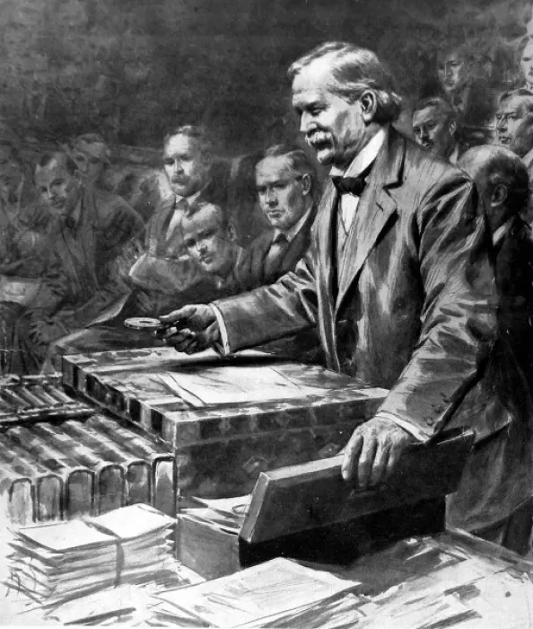Framed Print : David Lloyd George (1863-1945) Introducing the Munitions Bil
