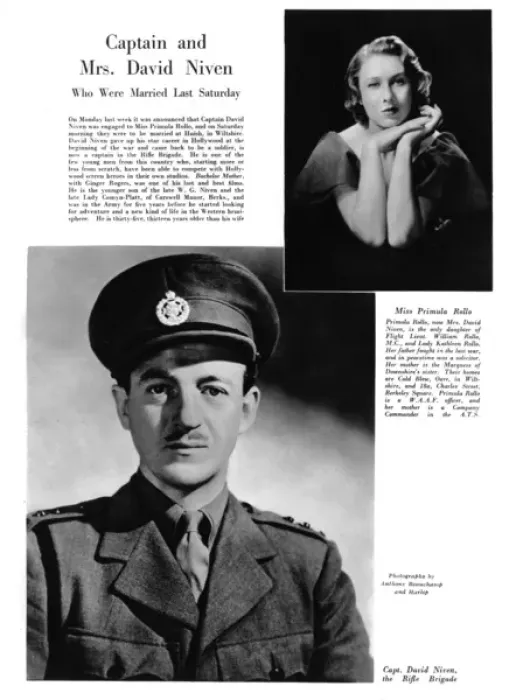 Framed Print : David Niven and Primula Rollo Married
