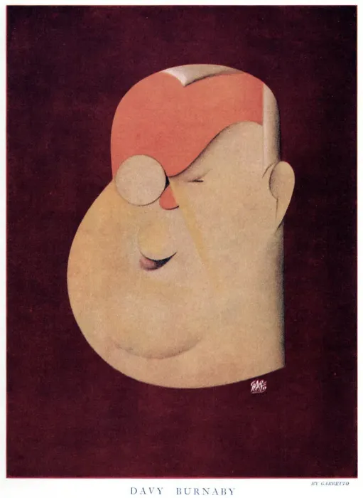 Framed Print : Davy Burnaby caricatured by Garretto Framed Print : Davy Burnaby caricatured by Garretto