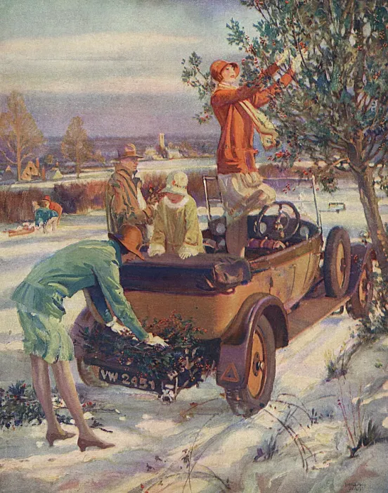 Framed Print : The Day before Christmas: Gathering the Holly by Millar Watt Framed Print : The Day before Christmas: Gathering the Holly by Millar Watt