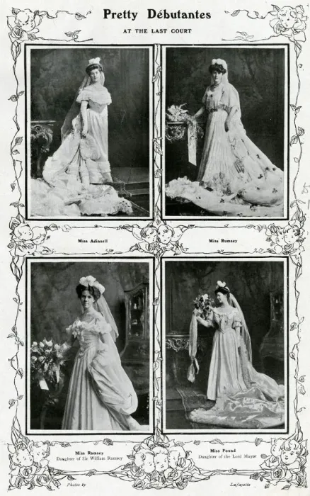 Framed Print : Debutantes court gowns of 1905